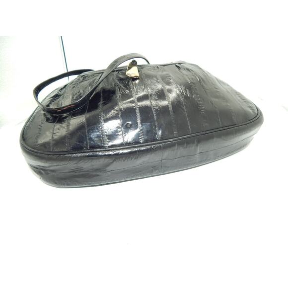 Rare Vintage Lee Sands Eel Skin Black Shoulder handbag w Wallet BOGO LimitTime - Picture 11 of 15